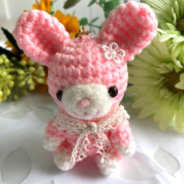 Momousagi No 40 うさぎのキーホルダー ピンク Mestoregreen Momousagi No 40 うさぎのキーホルダー ピンク Mestoregreen