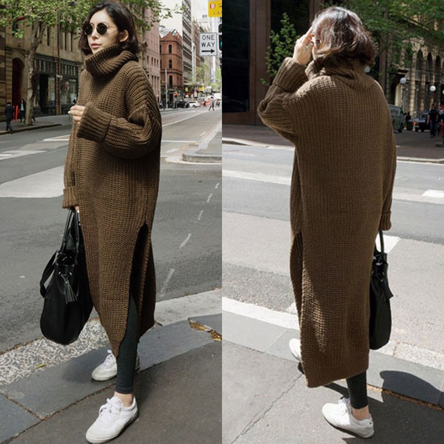 ユニークロング ニット ワンピース アウター 人気のファッショントレンド