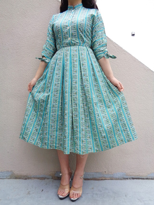 50 S Tile Pattern Circular Dress タイル柄サーキュラーワンピース Little Trip To Heaven