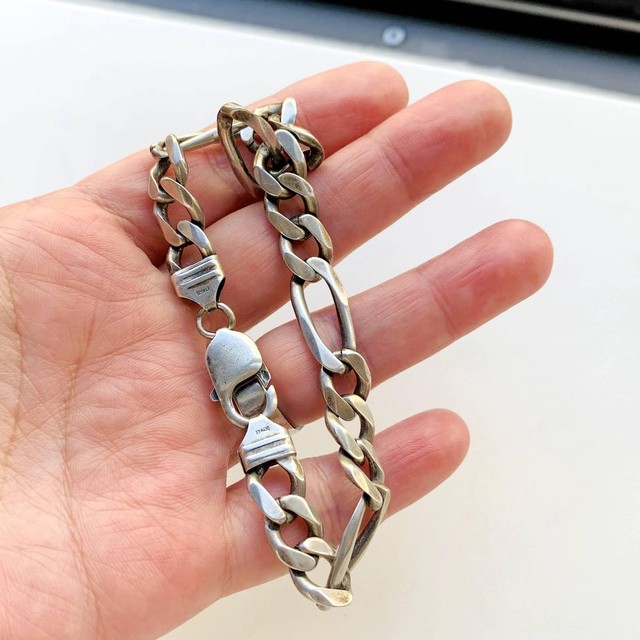 VINTAGE Figaro chain フィガロチェーンブレスレット 925 高額クーポン