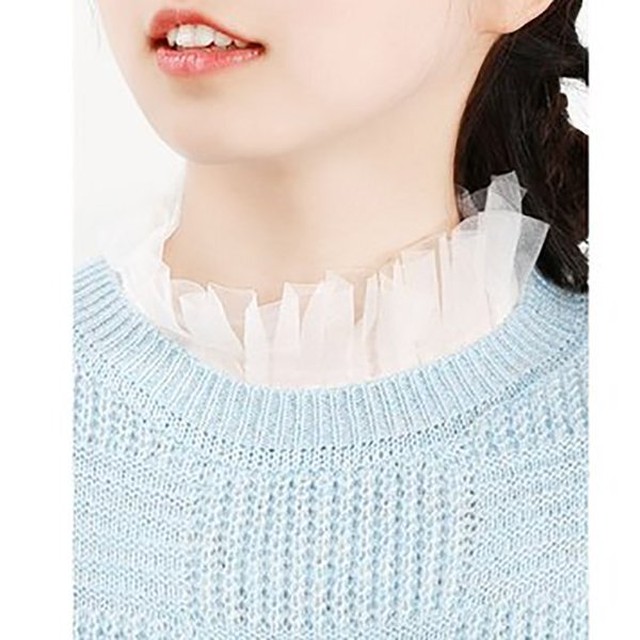 つけ襟 付け襟 可愛い レース 花柄 透け フリル ハイネック レディース シャツ ツケエリ ホワイト ブラック 女性 かわいい エリ 襟 スタンドカラー 透明 清楚 456a1 A B