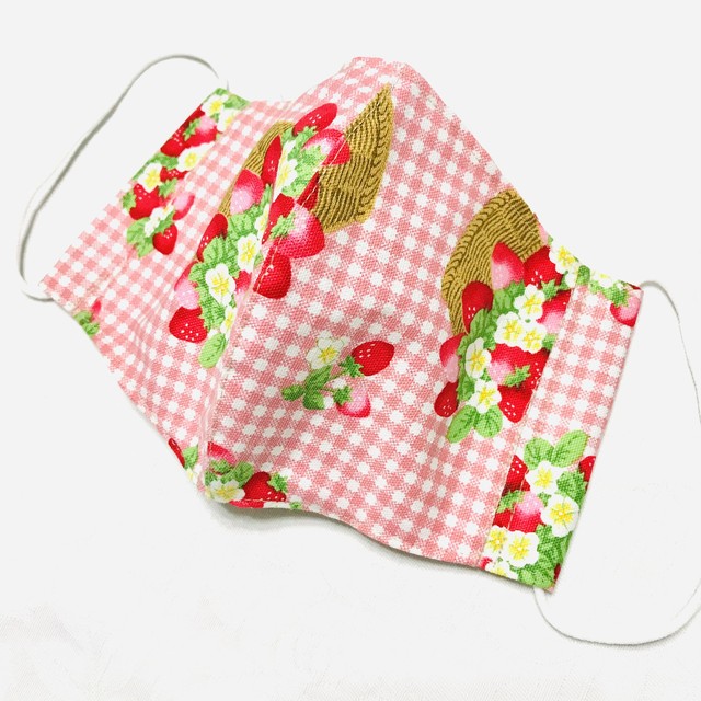 苺バスケット ピンクギンガムチェック Grandmask