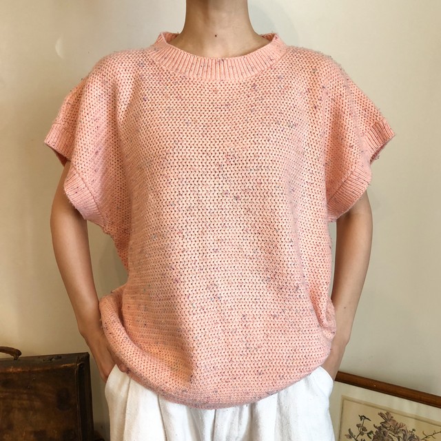 ピンク ネップ ニット ベスト Monique Vintagestore 古着の通販サイト