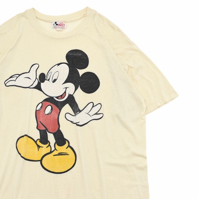 80〜90s DISNEY MICKEY print T one-piece Made in USA