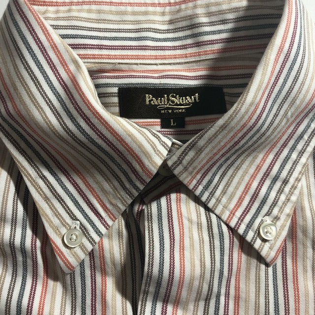 Paul Stuartポールスチュアート マルチストライプ シャツ 黄色い古着屋
