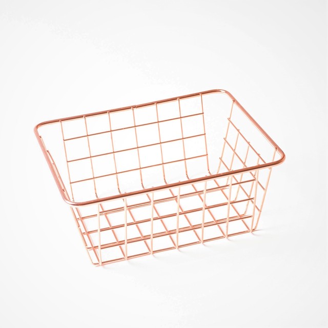 ローズゴールド スモールバスケット ピンクゴールド カゴ Copper Bloom ローズゴールド ピンクゴールド の雑貨通販