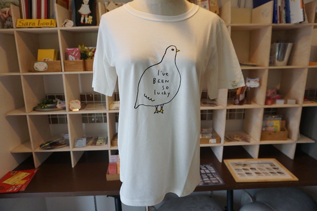 ハト 手書きイラストプリントtシャツ Mocazakka