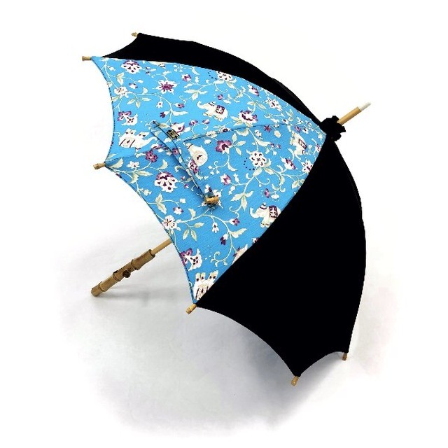 岡重日傘 日傘 ｕｖカット 岡重 長傘 持ち手バンブー レディース日傘 おしゃれ 岡重京友禅染め バンブー セール きものに合う日傘 Kimonoroman Yukiya