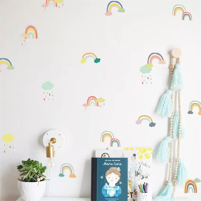 一部即納 子供部屋におすすめ カラフルなレインボー虹デザイン ウォールステッカー デコレーション シール インテリア 壁飾り 模様替え キッズルーム Sweet Gift