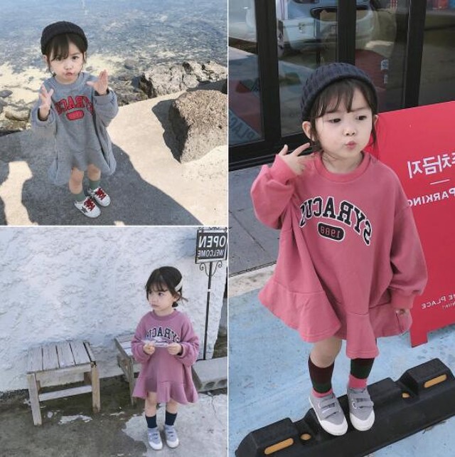 スウェットワンピース3色 7 13 秋新作 ワンピース スウェット 姉妹リンクコーデ 女の子秋服 プチプラ 姉妹コーデ 海外子供服 プチプラ子供服 Shiny 姉妹リンクコーデ 女の子ファッション通販専門店