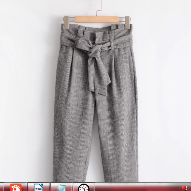 カジュアル グレンチェック ウェストリボン付き クロップドパンツ レディースファッション トレンド お出かけ 通勤コーデ 93 Leaflower 001 リーフラワー レディースファッション専門店