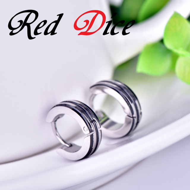 立体ゼブラデザインがクールでかっこいいリングメンズピアス両耳用 人気 シンプル スタッドゼブラリングピアス メンズピアス専門店 Red Dice