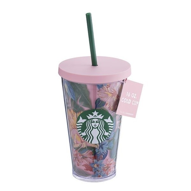 送料無料 台湾starbucks Ban Do コラボ タンブラー コールドカップ スタバ 台湾 海外 バンドゥー ストロー付き お花 笑天