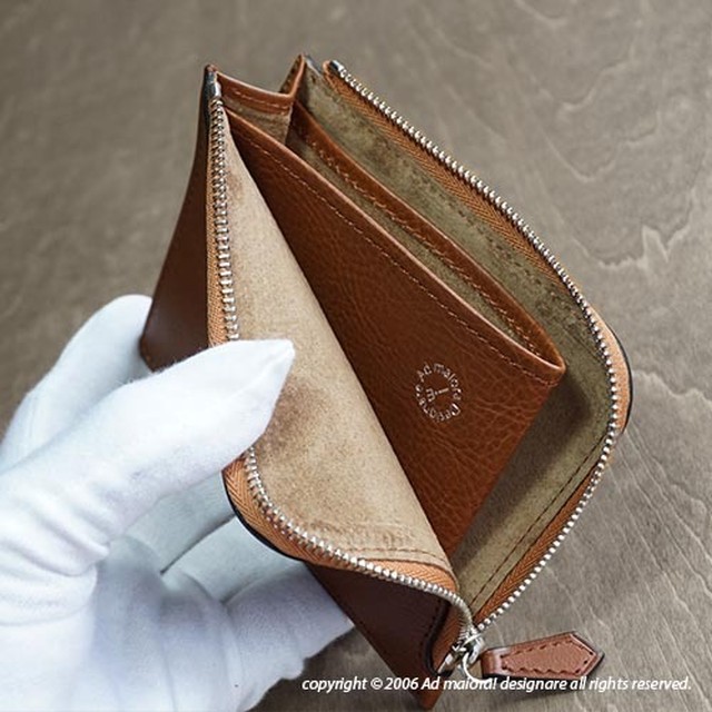 L型財布 "Leatus" ・キャメル×モカ