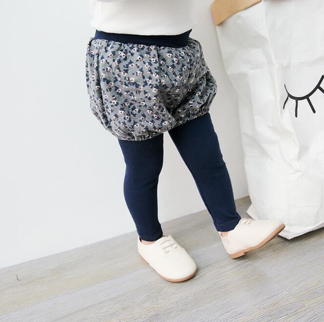 ベビー キッズ レギンス付き ショートパンツ 花柄 春 秋 人気 Dyh海外子供用品