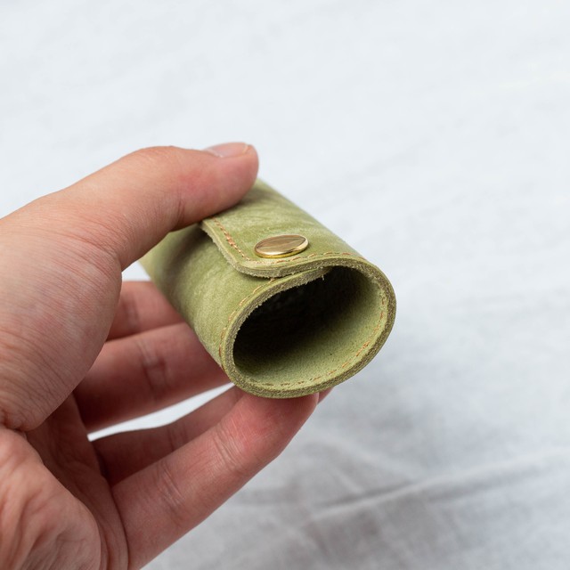 鍋敷 スキレットハンドルカバー グリーン キャンプ アウトドア エコバッグカバー 持ち手 ロッジ Lodge ニトリ Leathact