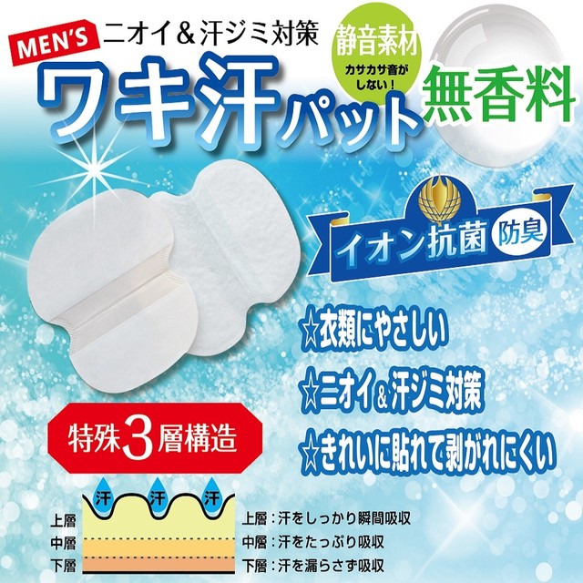 脇汗パット 無香料 静音タイプ 衣類にやさしい メンズ ワキ汗パッド 汗取りパッド 組40枚入り Norah ウェディング ブライダル専門店
