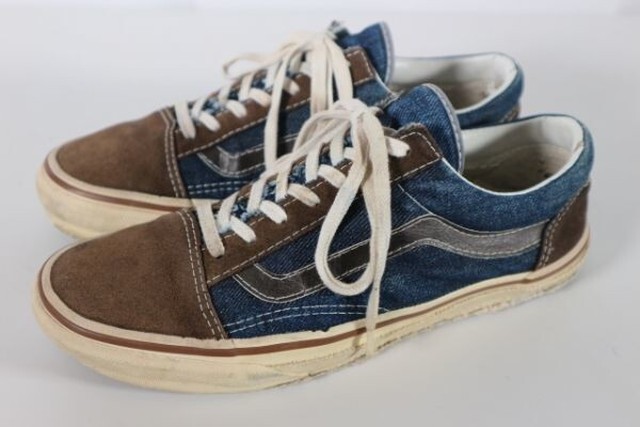 Vans Old Skool バンズ オールドスクール スニーカー Us8 5 26 5cm 青 茶 デニム 古着屋youth Vintage