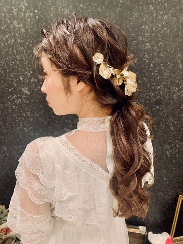 H 128 Bohemian Gold Flower ブライダルヘッドドレス ウェディング ブライダルアクセサリーショップ Just Married ジャストマリッド