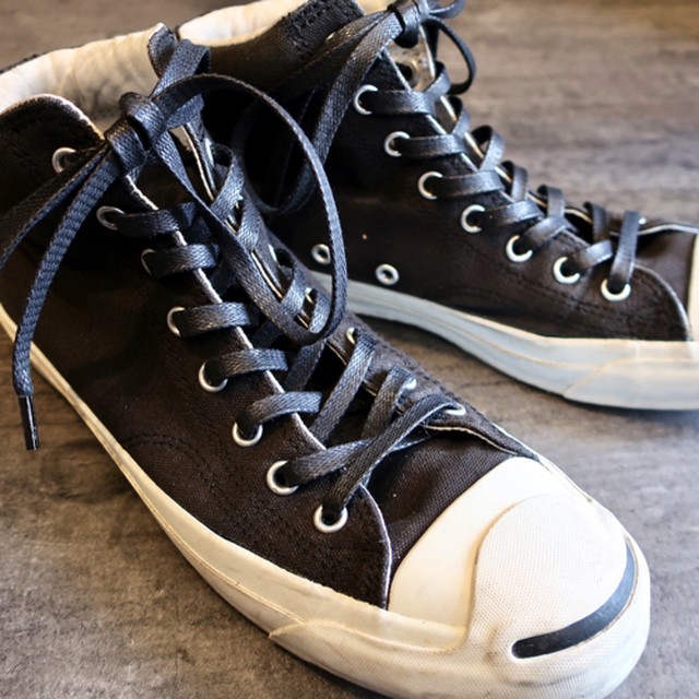 極太 極上の艶 靴紐 ブラック 平紐 7mm Custom Shoes Planning Buhi