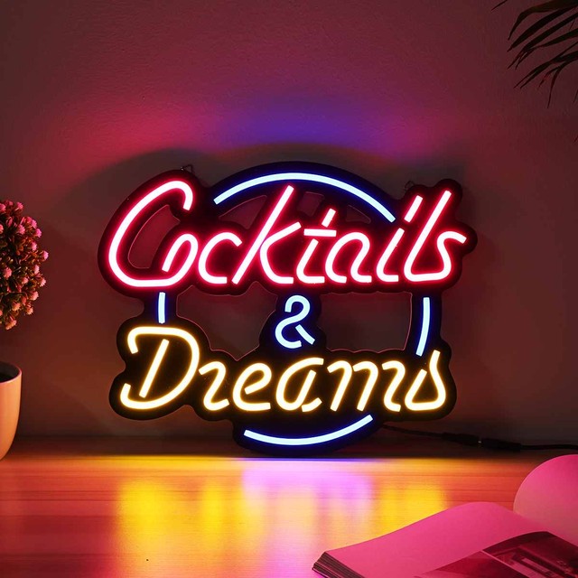送料無料 Ledライト チューブライト ネオンサイン 看板 Cocktail Dream 人気 おしゃれ エコ インテリア ディスプレイ アート 輸入雑貨 Bar Hachinohe Base 1518