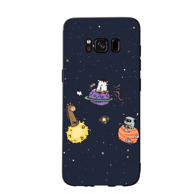 宇宙背景 Galaxys9 S9plusケース 動物キャラ 可愛い 星 ソフト Jpcasecase 携帯ケース 通販