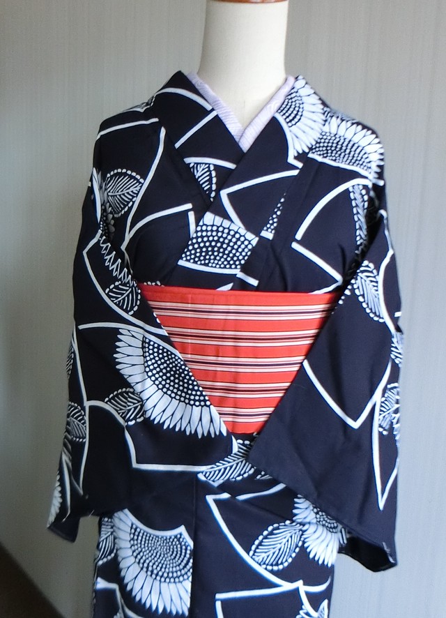 本染め浴衣 モダンひまわり模様 大人可愛い浴衣 Kimono Bito