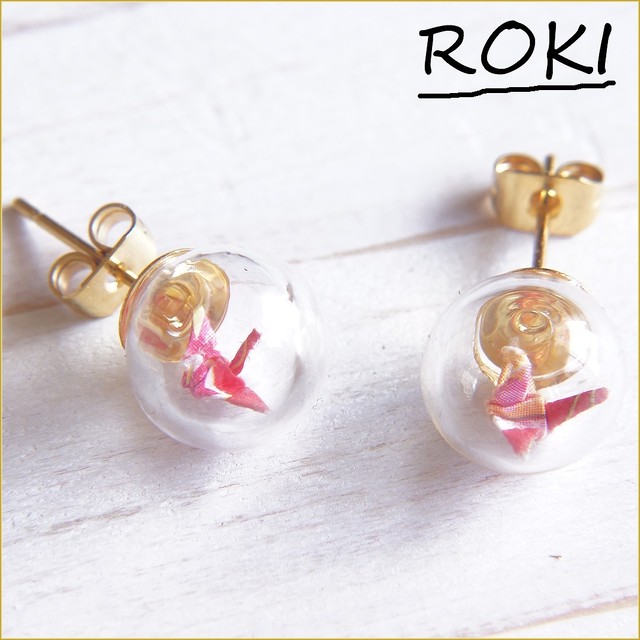 ピアス 可愛い 手作り 折り紙 アクセサリー 和装小物 Roki22