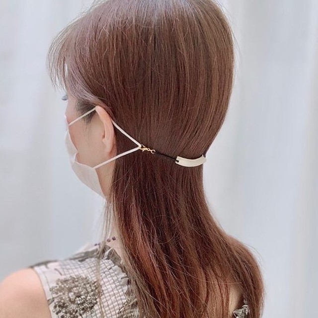 耳が痛くならないマスクバンド 凛 Rin 陶器 伝統工芸 ネックレス シンプル オフホワイト マスククリップ ふぉーちゅなる