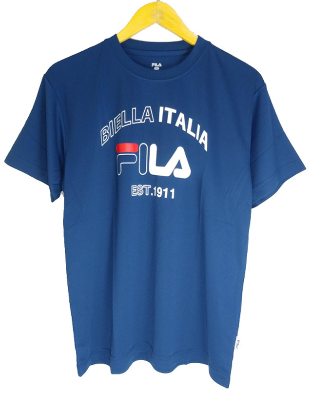 Fila フィラ Fm5317 ネイビー Tシャツ メンズ 半袖 おしゃれ ブランド 吸汗速乾 スポーツウェア 上 人気 黒 白 紺 赤 青 カジュアル シンプル トレーニングウェア ジム トップス カットソー 今でも着れる またまた着れる ファイブスター
