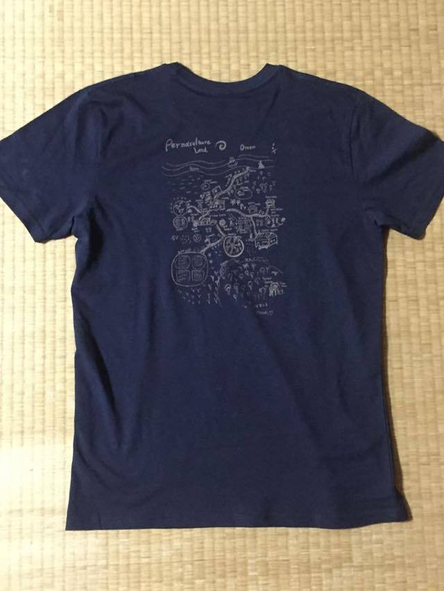 Tシャツ パーマカルチャーデザイン オーガニックコットン ネイビー 海宙のお店