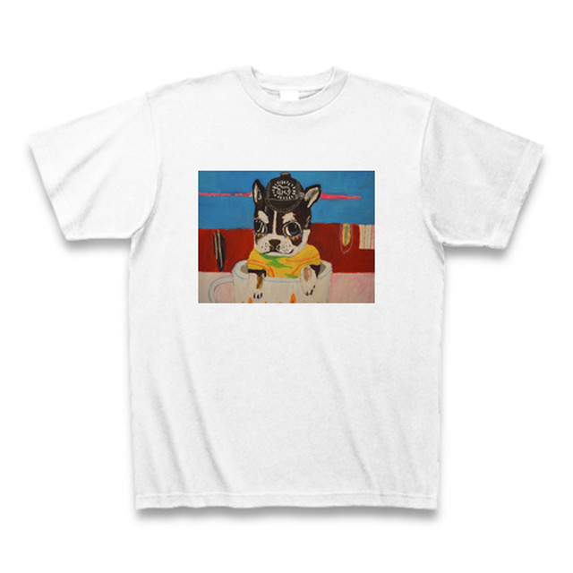 受注生産 犬の絵画 Tシャツ Sunsetlife
