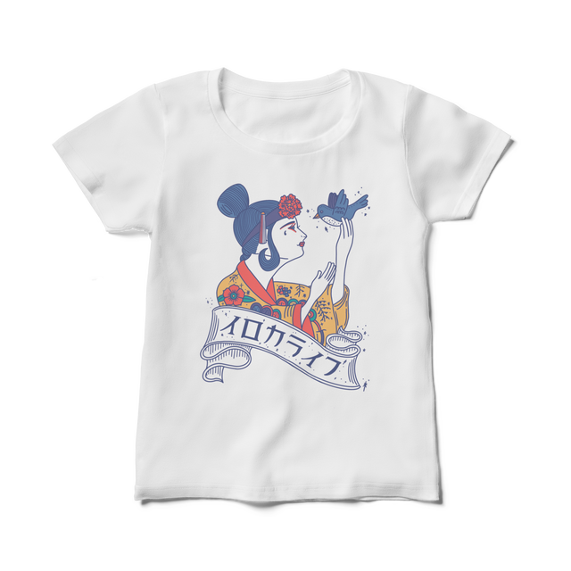 【レディース】琉装と幸せの青い鳥Tシャツ
