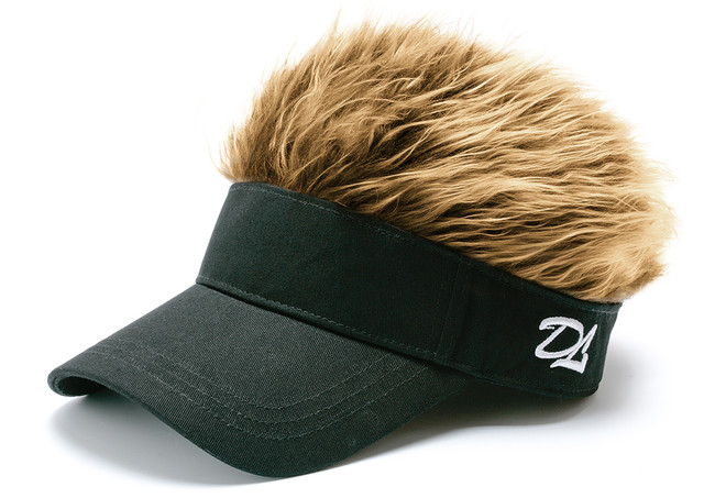 フサフサ 髪の毛 フレア バイザー Dolce Lucci フレアー ウィッグ 付 ヘアー ハゲ かつら サンバイザー ゴルフ 釣り アウトドア ジョークグッズ Dolce Lucci