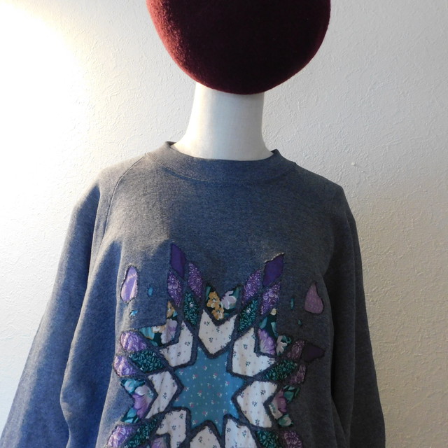 Usa輸入 古着 ビンテージ パッチワーク スウェット ビッグサイズ Anita レトロ ヴィンテージ リメイク 送料無料