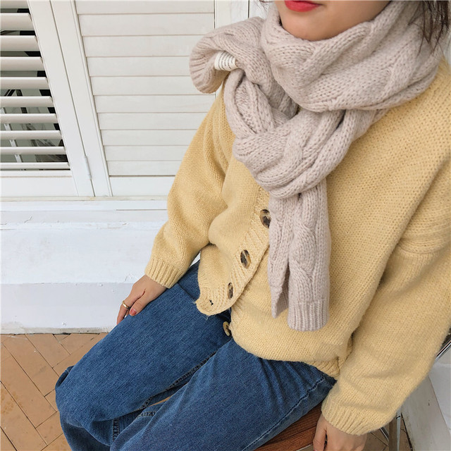 韓国風ニットマフラー【Korean knit muffler】
