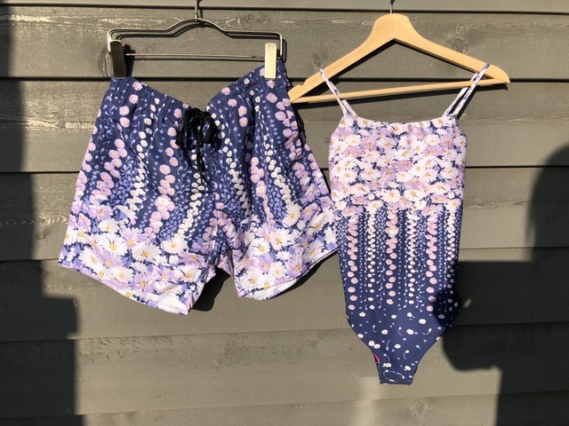 Daisy One Piece Purple ヴィンテージフラワーデイジーワンピース水着 紫 Leona Vintage Feat Moanda