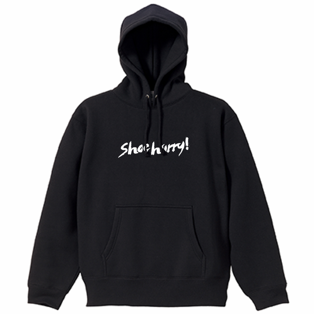 SHOEHURRY! HOODIE HEAVY WEIGHT|裏起毛厚手パーカー(ブラック/ホワイト)