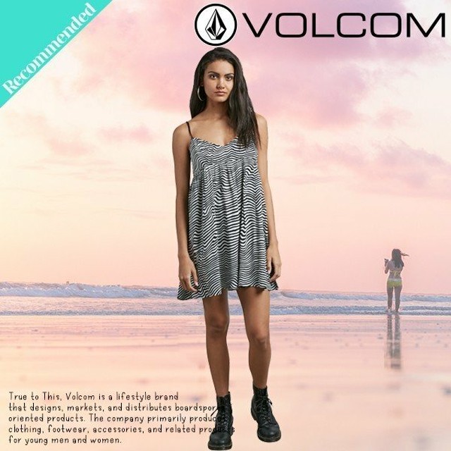 B ボルコム ワンピース レディース ドレス キャミソールワンピース ボーダー柄 Thx Its A New Dress Volcom Beachdays Okinawa