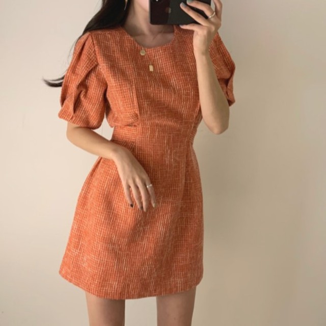 ドレス ワンピース 春夏 韓国 ファッション レディース ミニワンピース バックリボン クルーネック 可愛い 韓国 ワンピース 半袖 上品 白 オレンジ 夏服 春服 レディース お呼ばれ ドレス ワンピ 二次会 パーティ お出かけ コーデ ワンピース Vestito