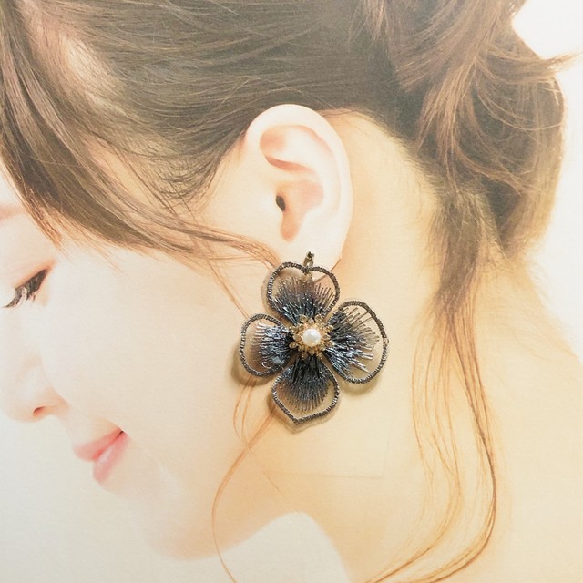 オーガンジー フラワー の ピアス イヤリング K0 Kirari Accessories