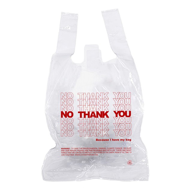 【Cat & Parfum】NO THANK YOU PVC Tote Bag