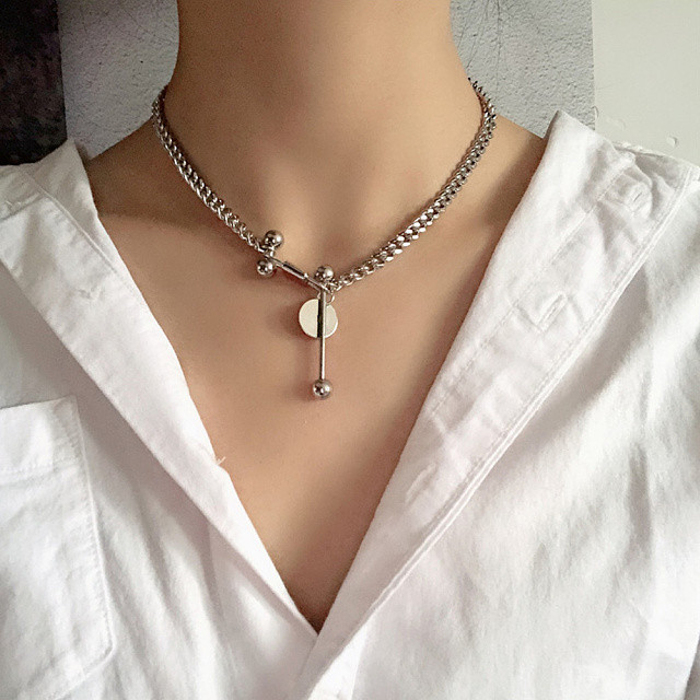 即納 チェーン ネックレス チョーカー 太め プチプラ プレゼント ギフト レディース アクセサリー 銀 シルバー Ns 1049 Daily Closet