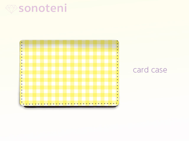 大容量 カードケース 名刺ケース ギンガムチェック 7 黄色 受注生産 1 Cc 可愛いスマホケース専門店 Sonoteni