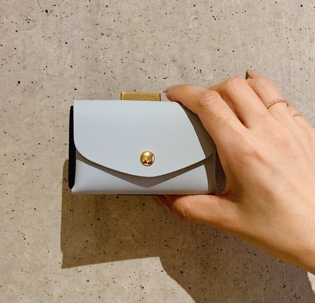 enrich everyday × com-ono Everyday TINY Wallet/SAX × BEIGE(サックス × ベージュ)