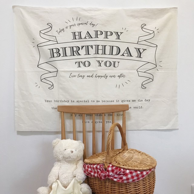 即納 Tapestry コットンリネン 横ワイド バースデータペストリー ファブリックポスター Rose Bebe ローズべべ