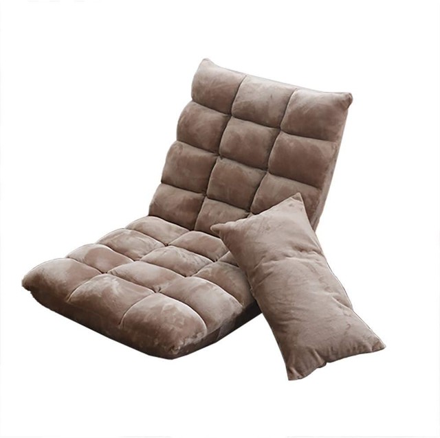 Raku 正規品 フロアチェア 折りたたみ座椅子 42段階リクライニング座椅子 肉厚クッション 厚さ13cm Koyo製ギア 同色クッション付き ゲーム用 一人掛け 座椅子 リクライニングチェア 角度調節 軽量 コンパクト 洗えるカバー 子供 大人 お年寄り 妊婦授乳期用