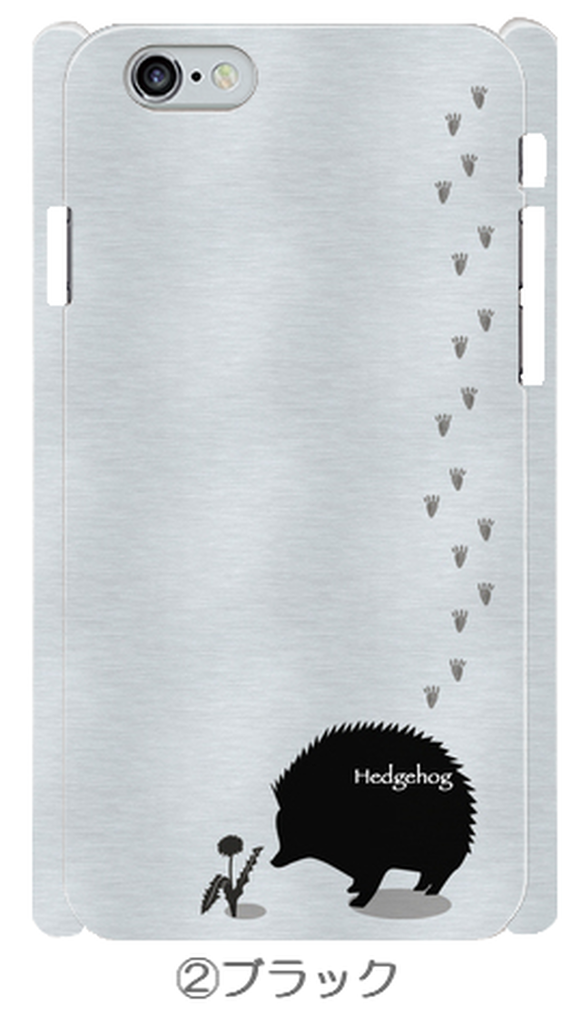 Hedgehog ハリネズミ ブラック メタル素材風スマホカバー スマホケース販売 Share Smile シェアスマイル オンラインストア
