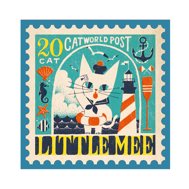 スタンプアニマル Little Mee By 黒ねこ意匠 ポストカード Furbaby ファーベイビー Base店