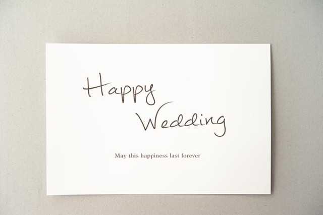メッセージカード Happy Wedding ポストカードサイズ La Fillette